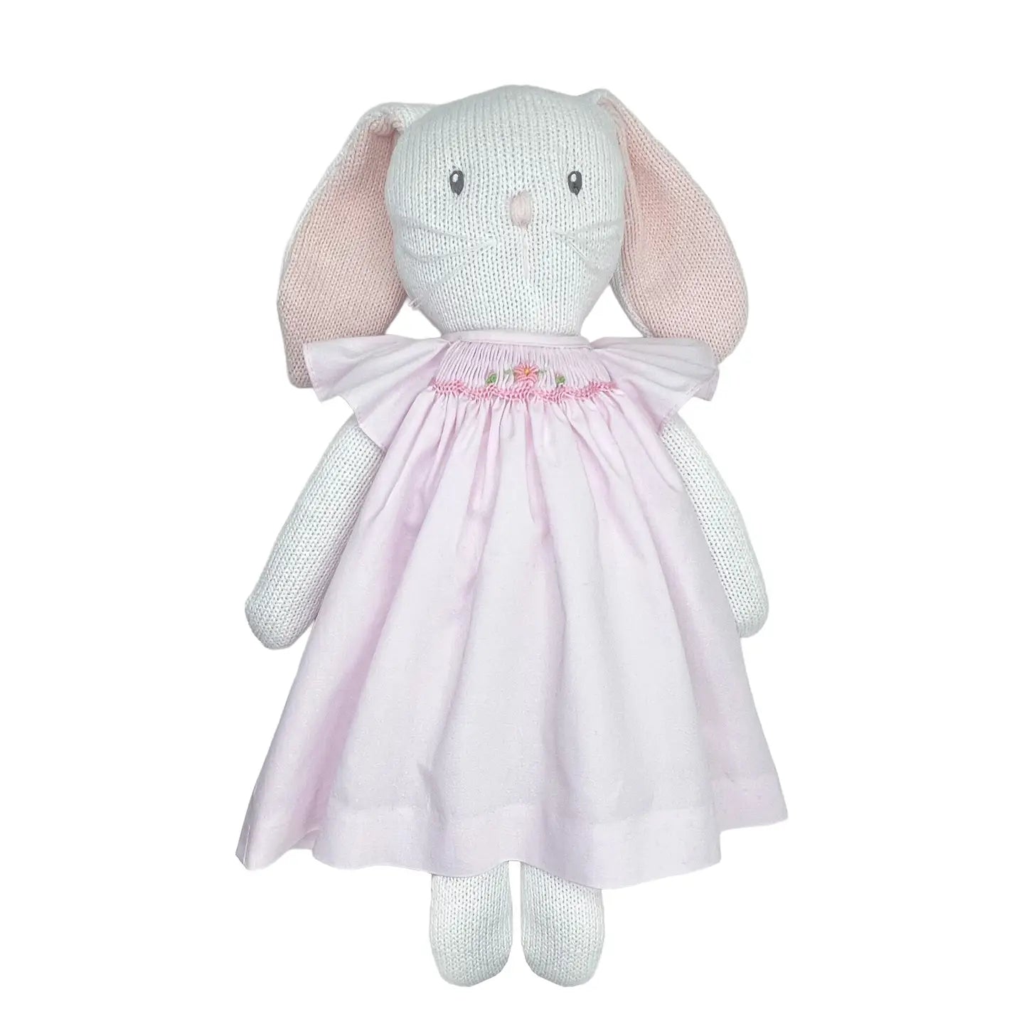 Knit bunny doll w. pink dot dress