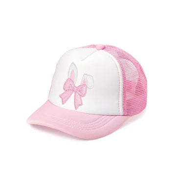 Coquette Easter bunny patch trucker hat - pink/white