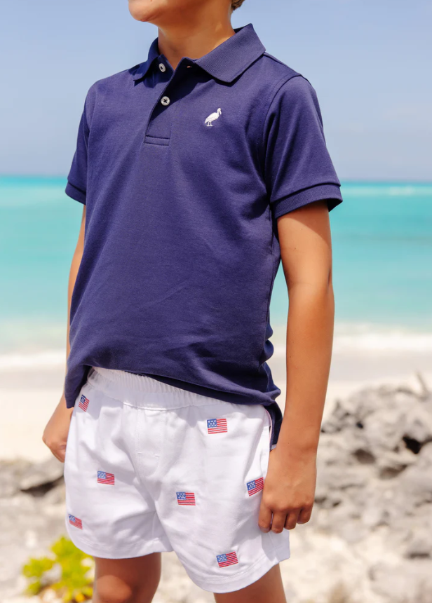 Prim and proper s/s polo - nantucket navy