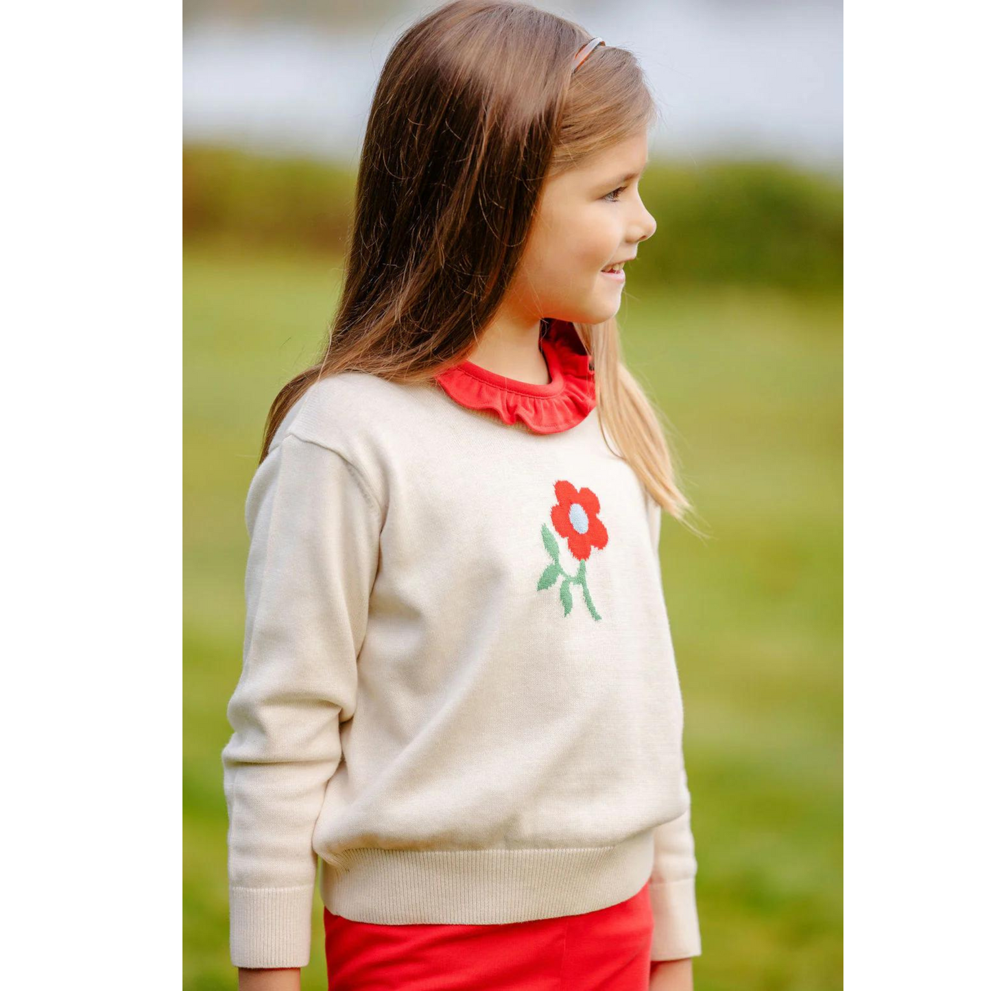 Reece ruffle top - richmond red