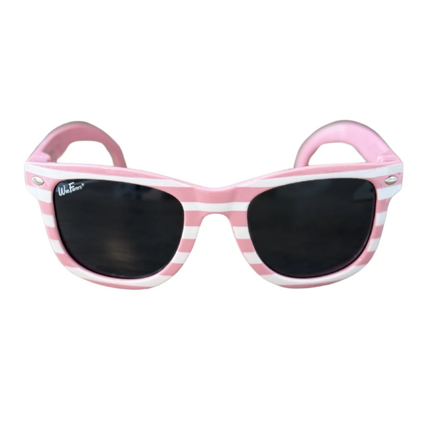 Polarized sunglasses - pink/white stripe
