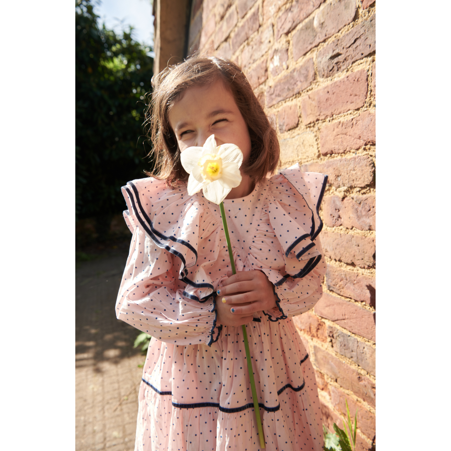 Raphaela dress - strawberry cream polka dot