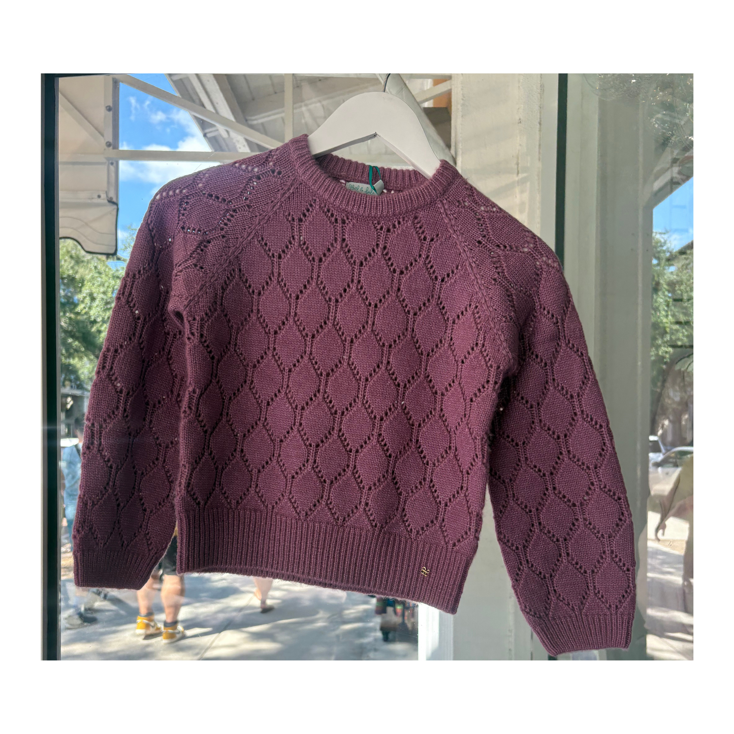 Openwork glitter sweater - lilac