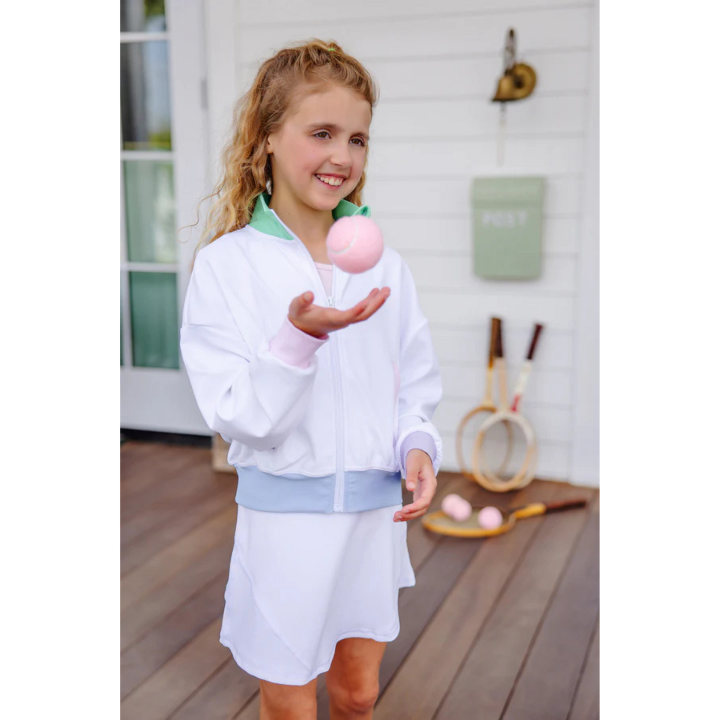 Prepletic katey cross skort - white/green