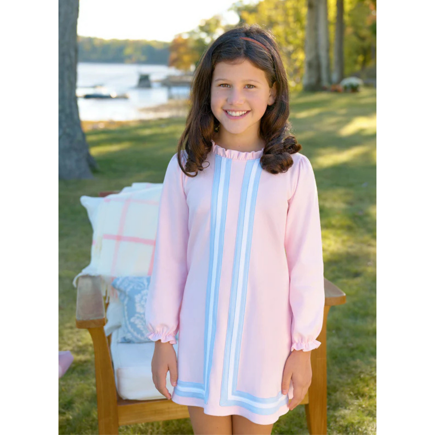 Lizzie's luxe laisure dress - palm beach pink/bsblue/wawhite