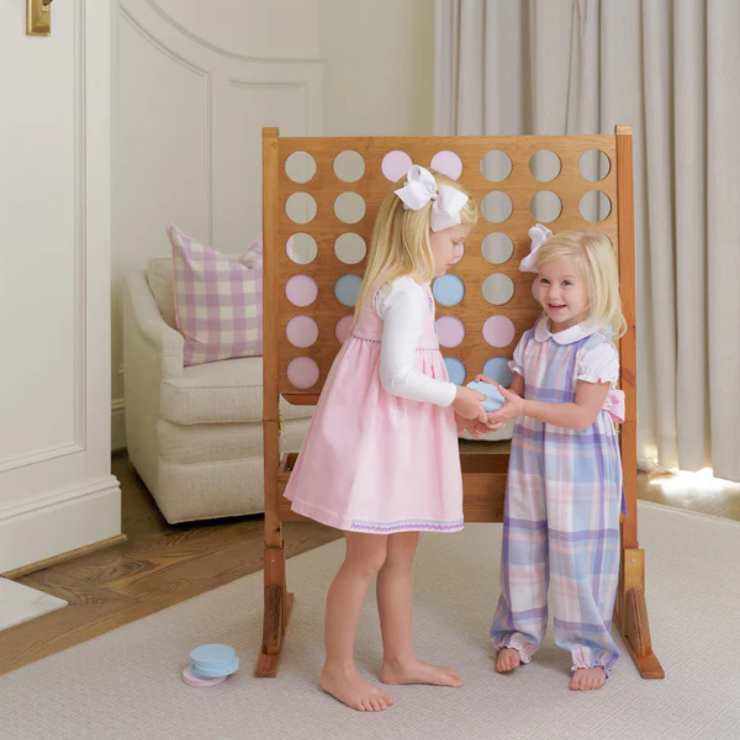 Sleeveless rebecca romper - peach blossom plaid