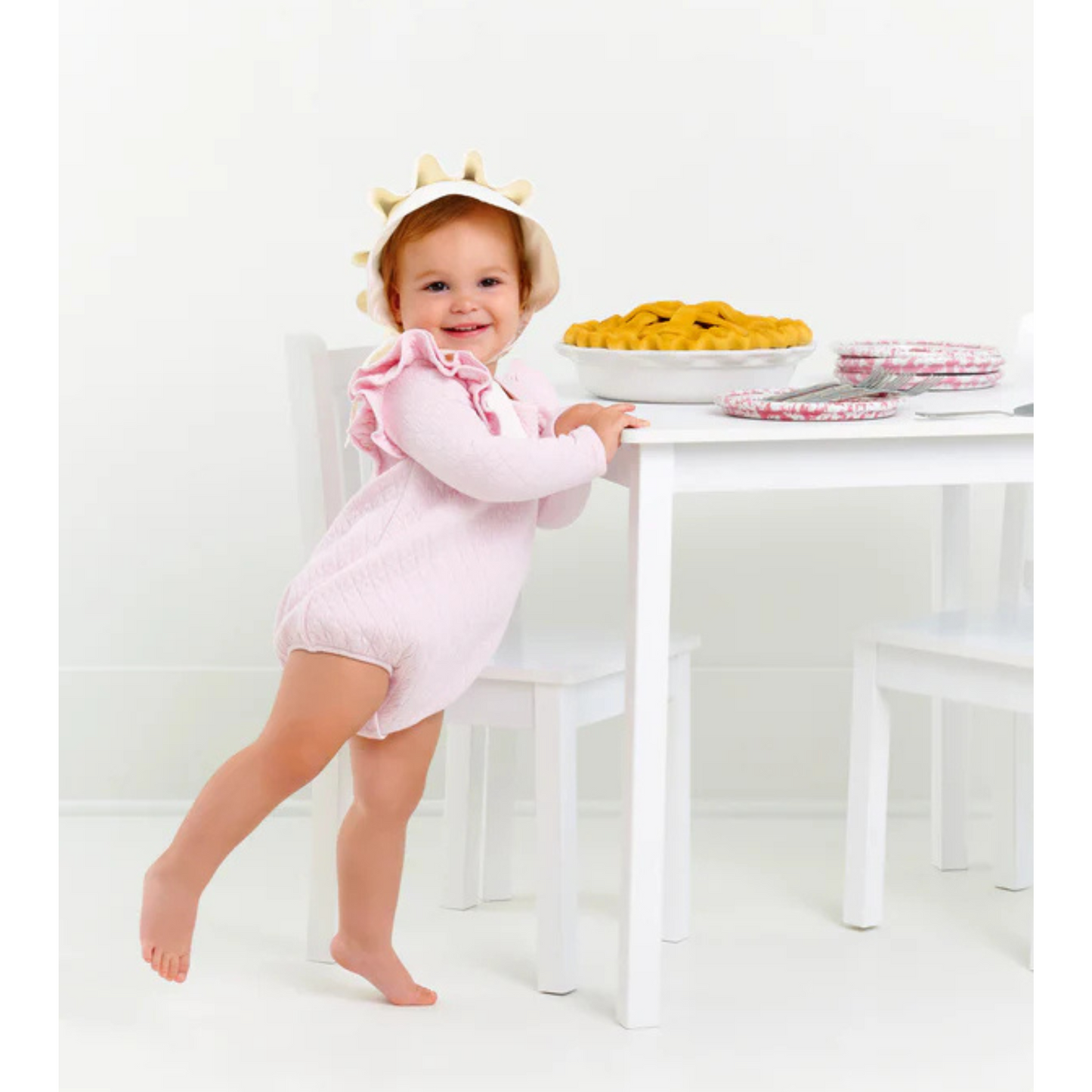 L/s ruehling ruffle bubble - palm beach pink