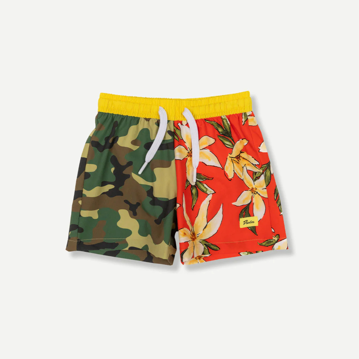 Flower camo swim shorts - red