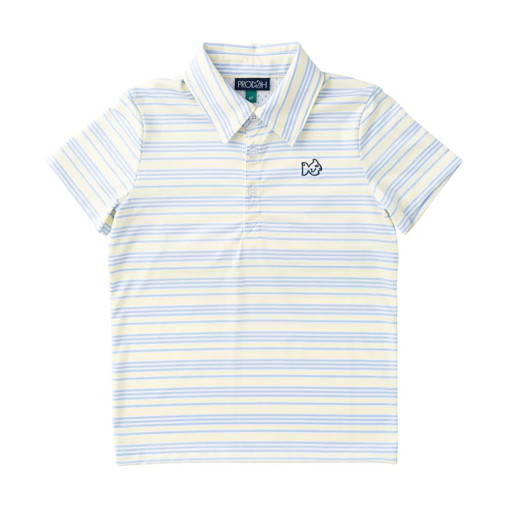 Pro perf. s/s polo - yellow pear windsurfer stripe