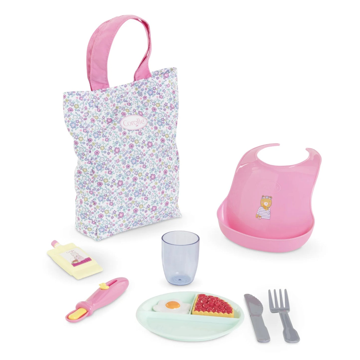 Large meal time set - flowered