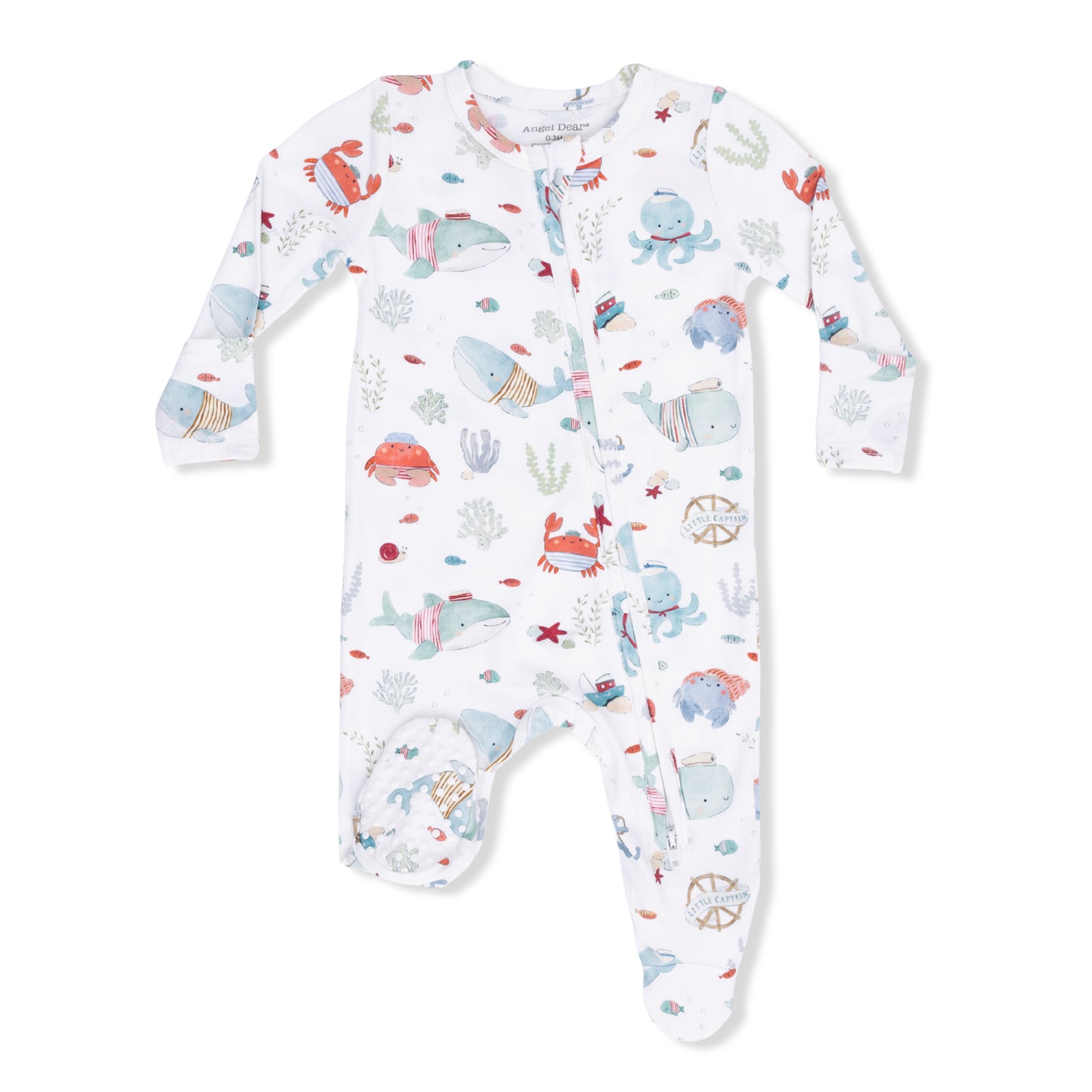 Sailor sea creatures 2 way zipper footie