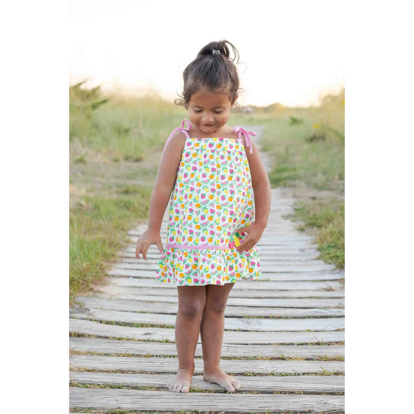 Fruit seersucker dress