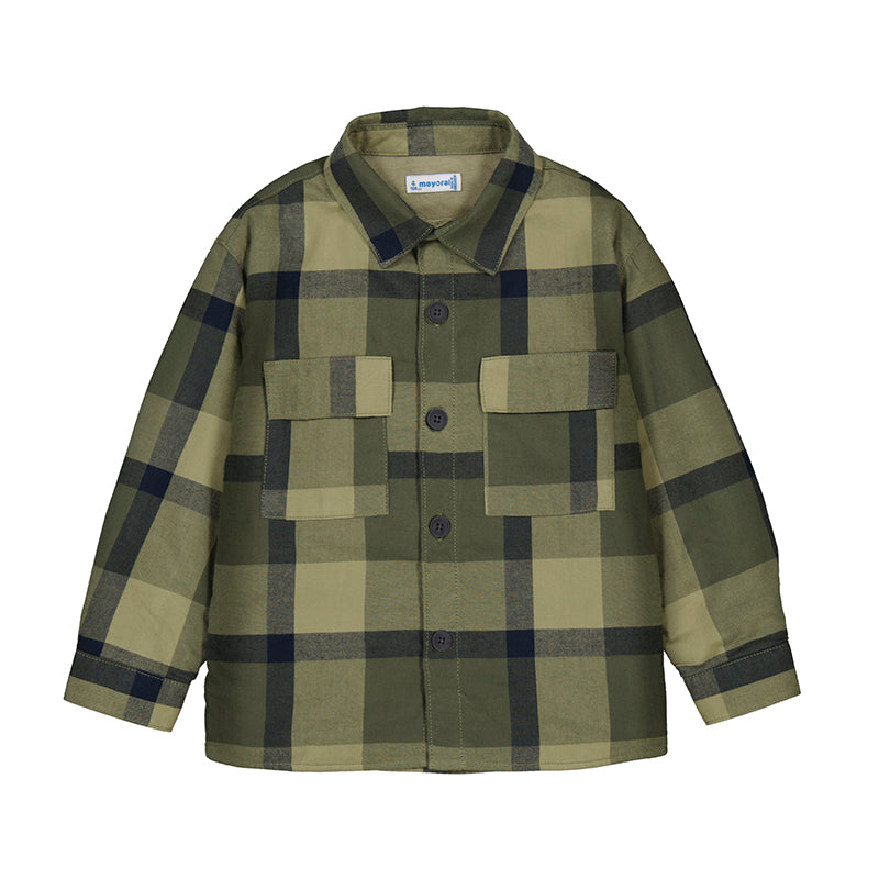 Checked overshirt - olive