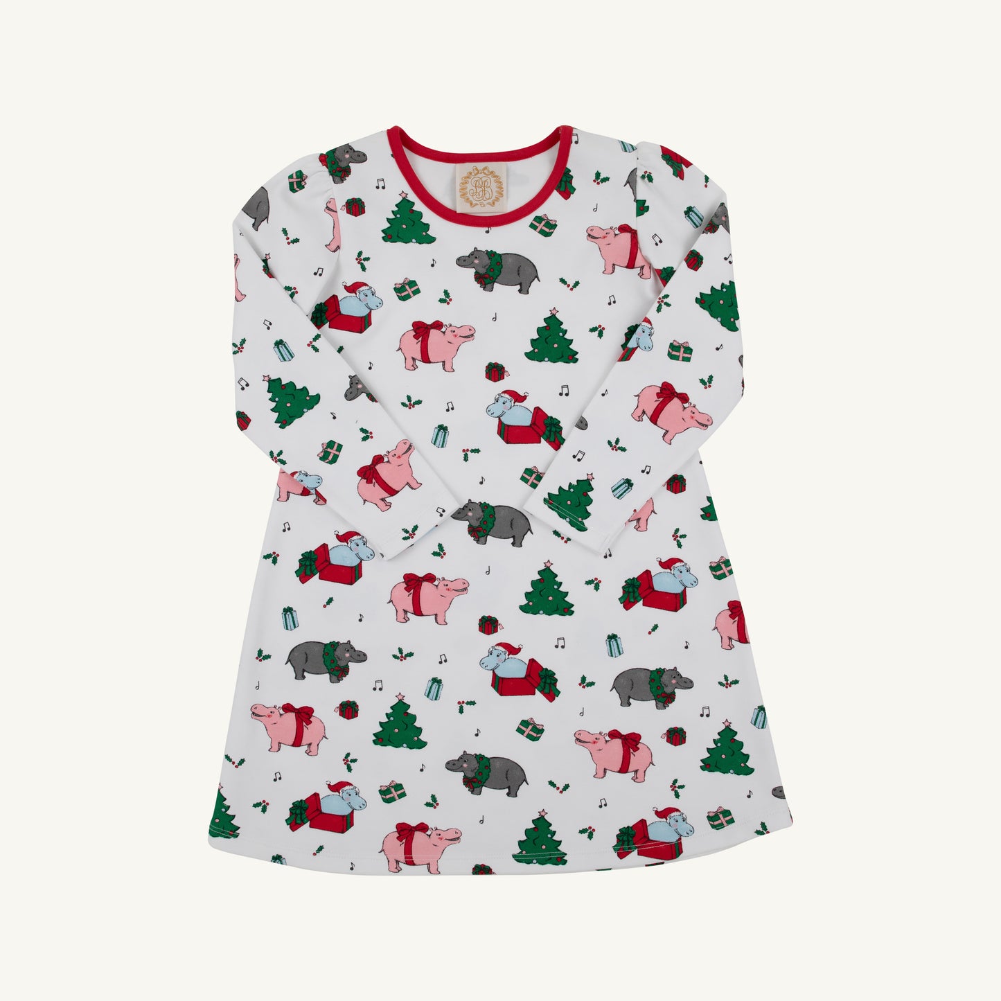 Penny's l/s play dress - I want a hippopotamus