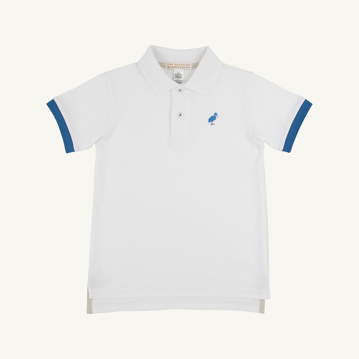 Prim and proper s/s polo - worth ave white/wood boat blue