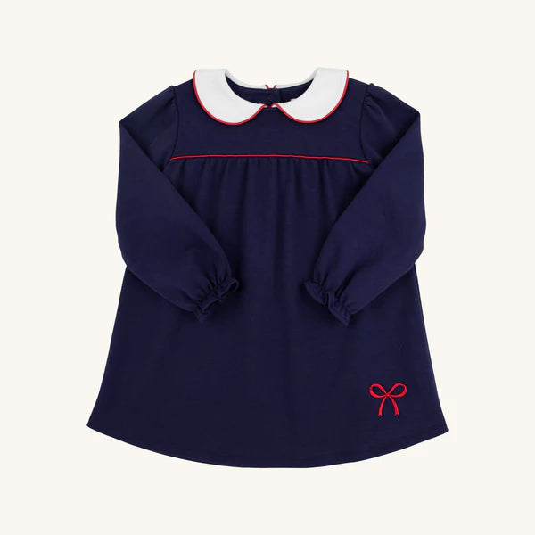 L/s maerin fitz frock - bows/nantucket navy