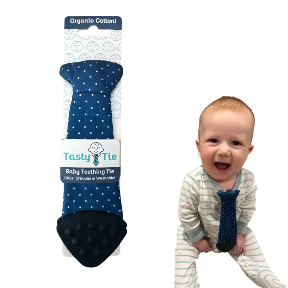 Polkadot teething tie