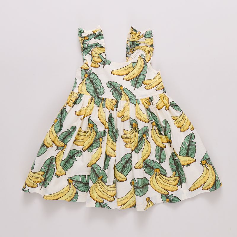 Via dress - banana leaves