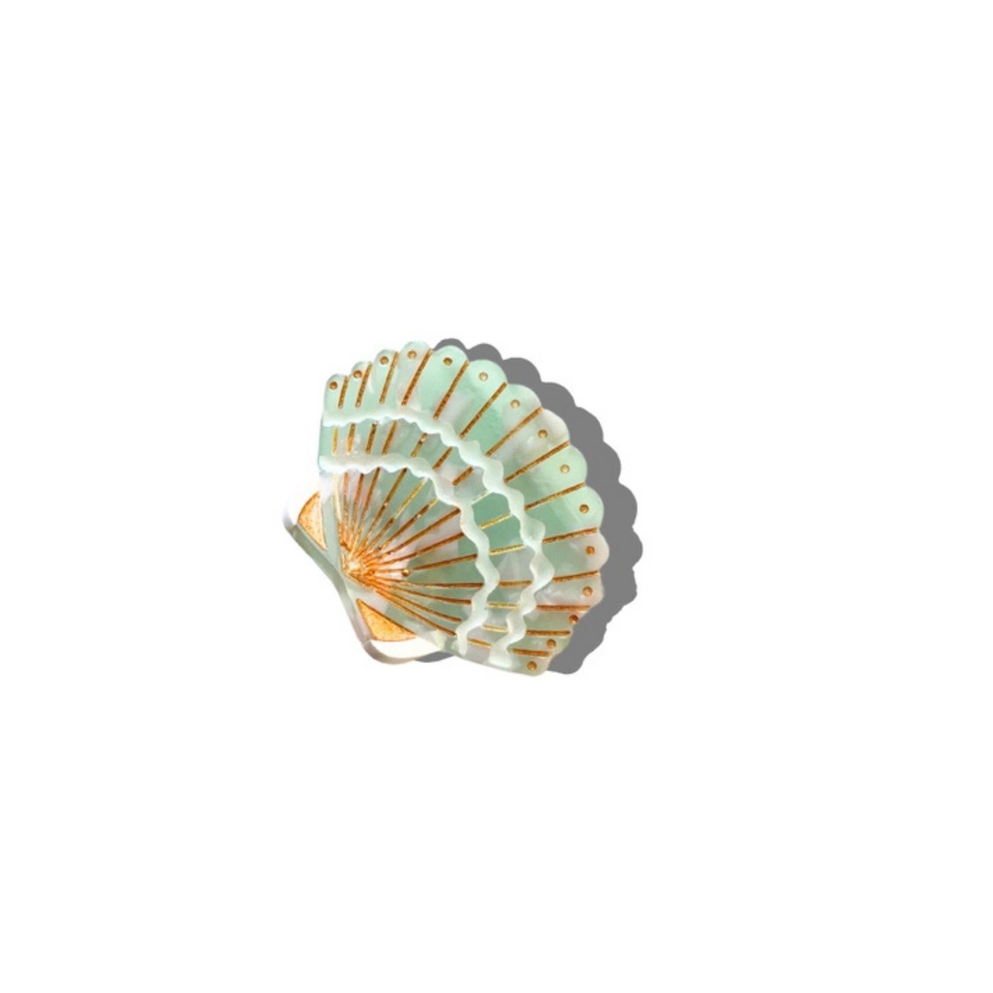 Mini seashell claw hair clip - blue