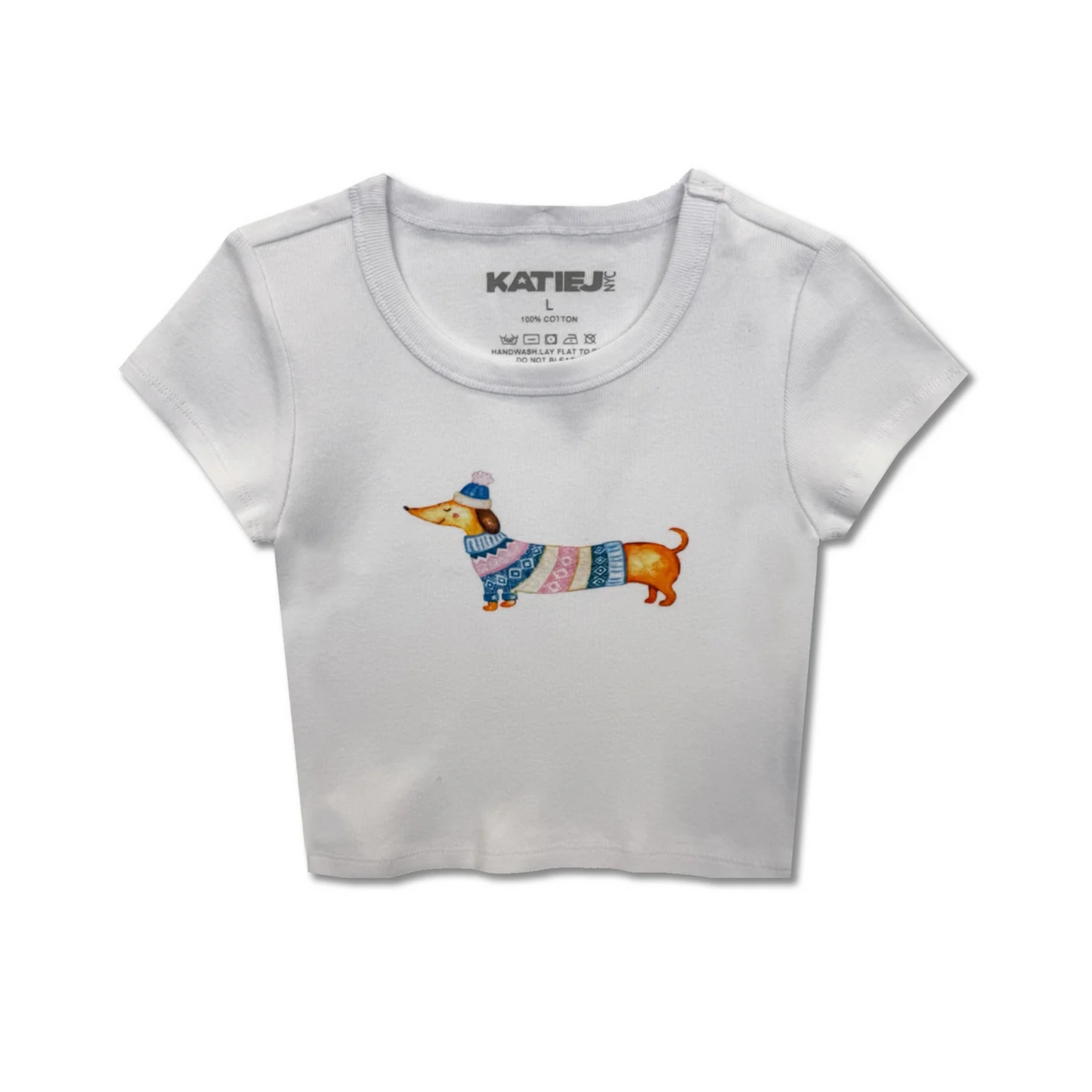 Dachshund tee - white