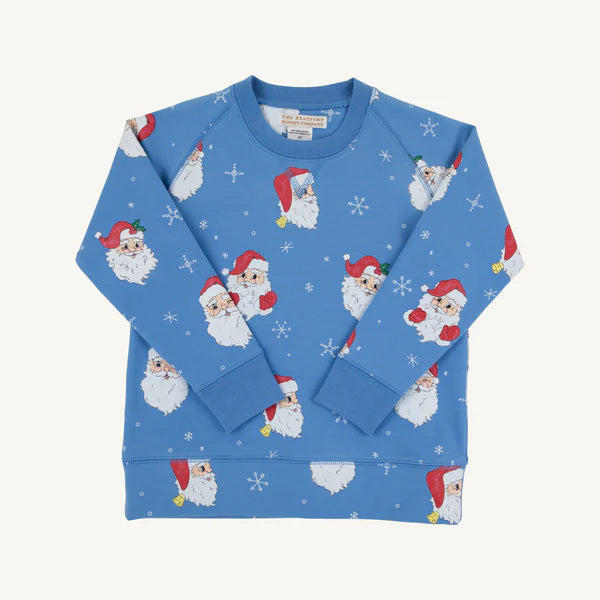 Cassidy comfy crewneck - dear santa blue