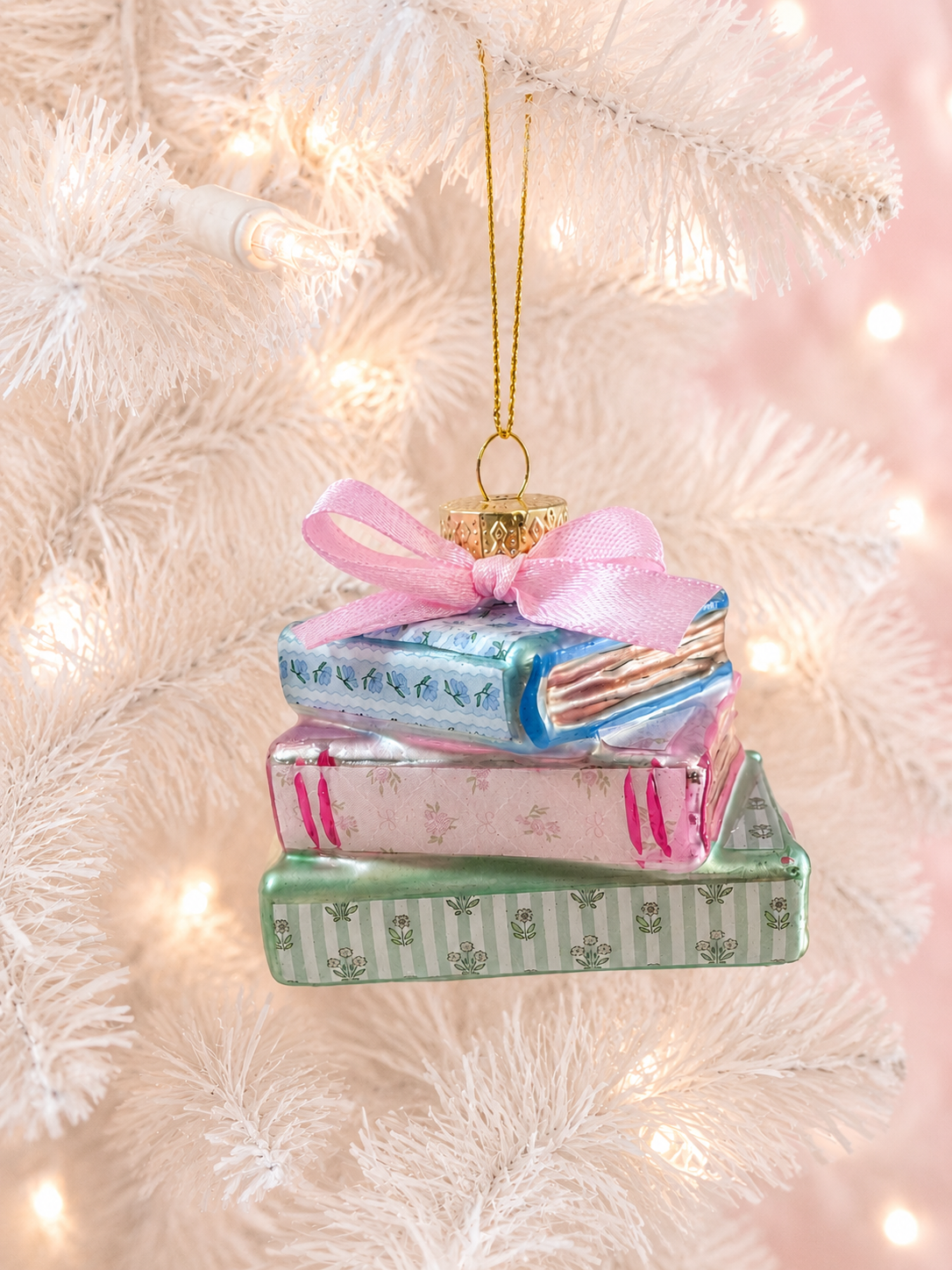 Pretty Little Library Books Ornament