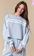 Lace Trim Crop Sweatshirt