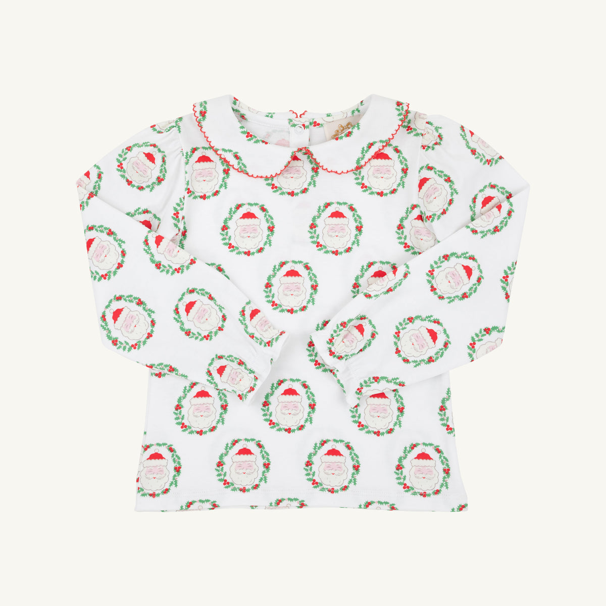 Maude's Peter Pan Collar Shirt Pima L/S - North Pole Portrait/Richmond Red