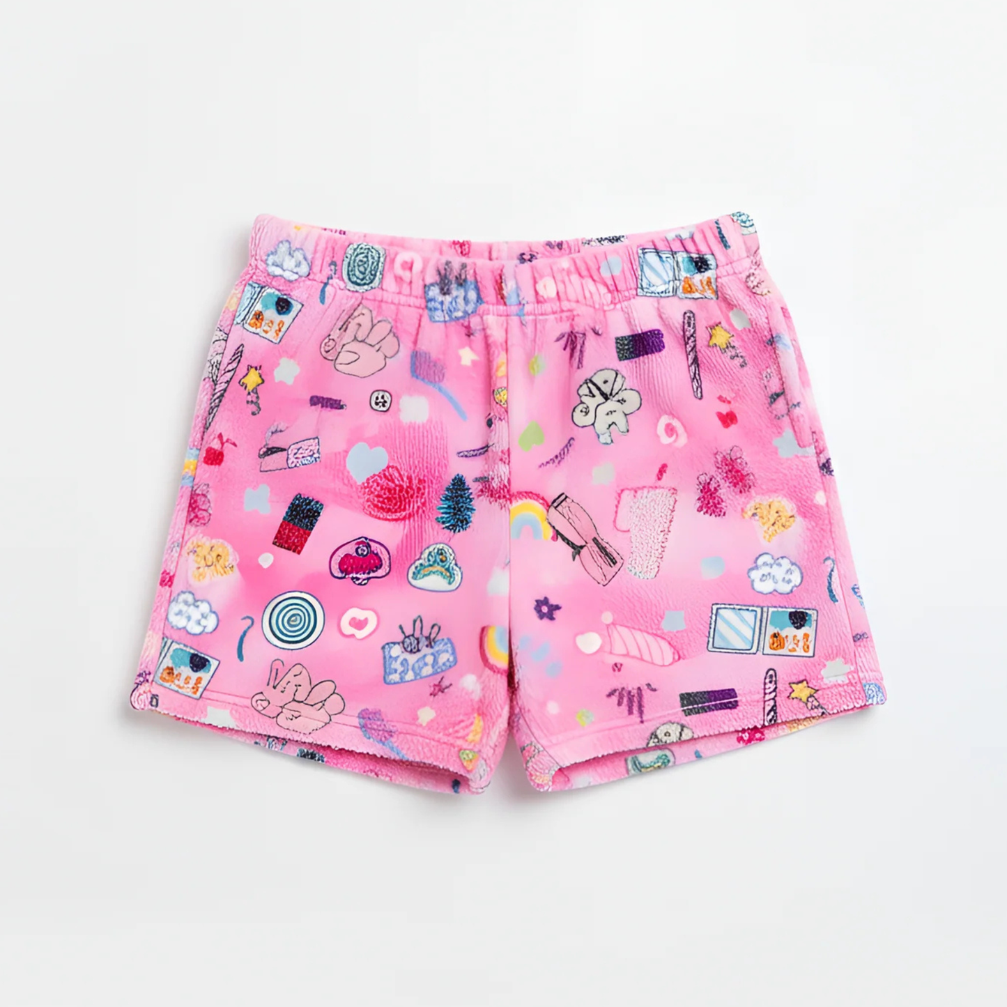 Slumber party plush lounge shorts