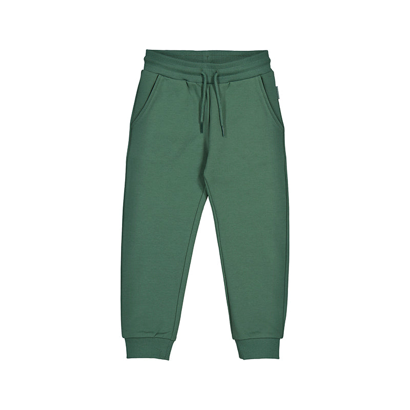 Basic cuffed fleece trousers - fir