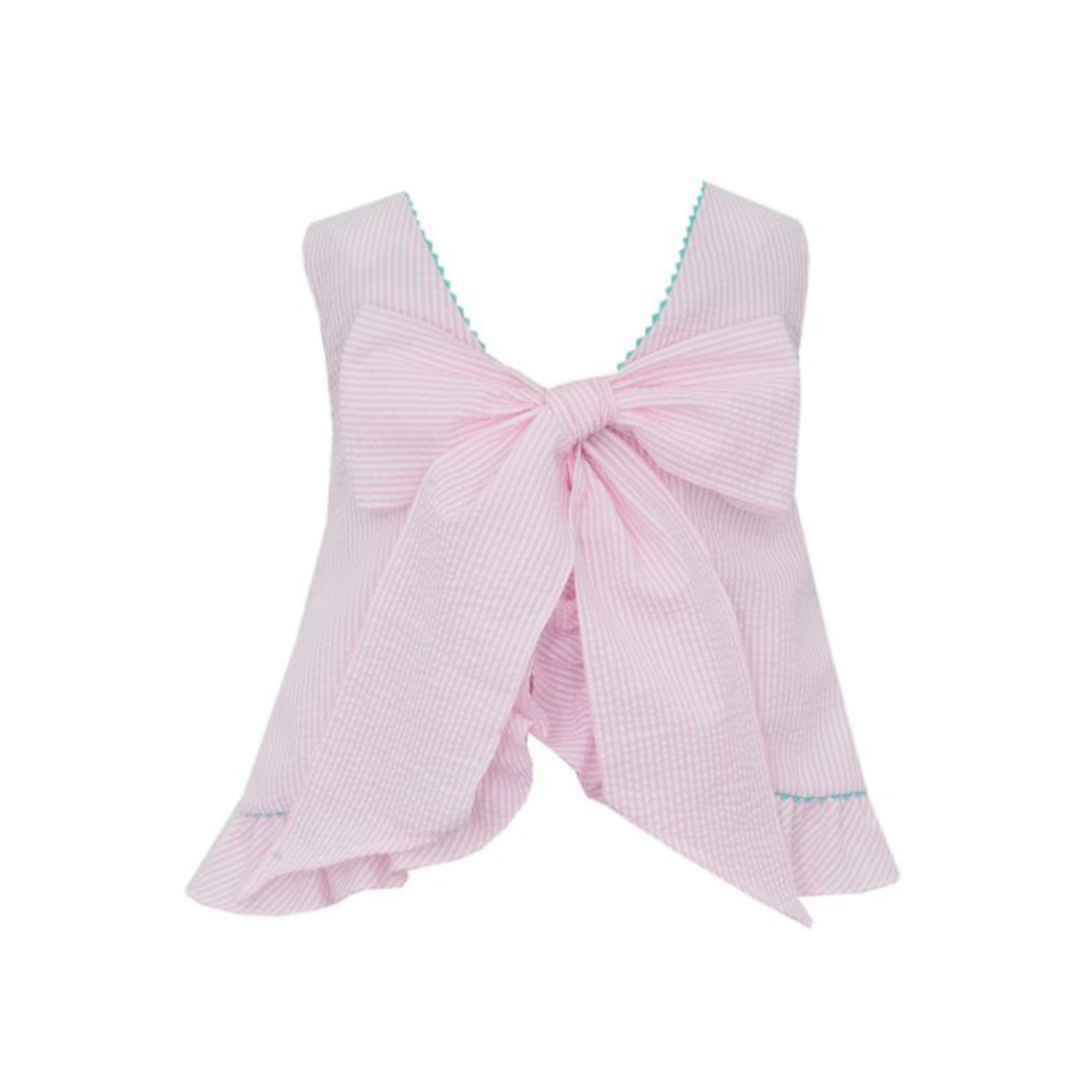 Castle beach seersucker stripe bloomer set - pink