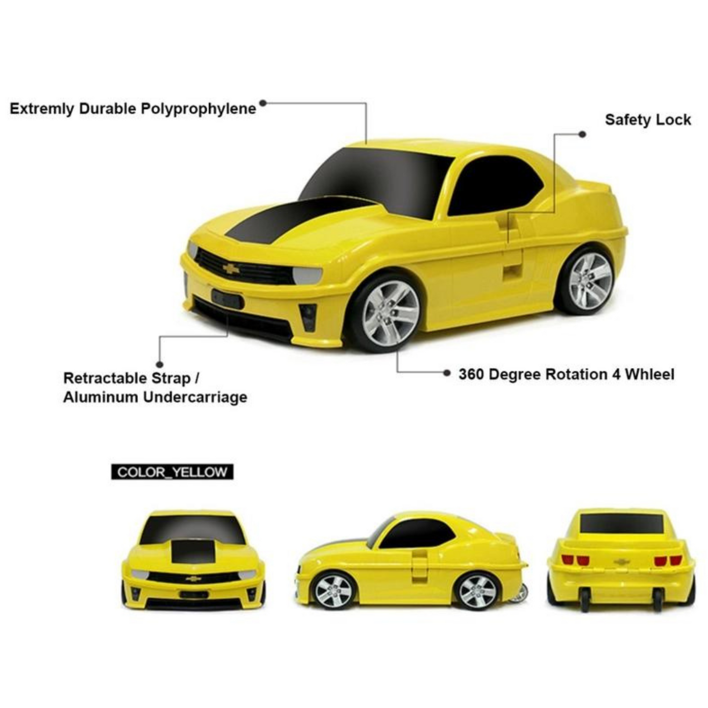 Chevrolet camaro suitcase - yellow