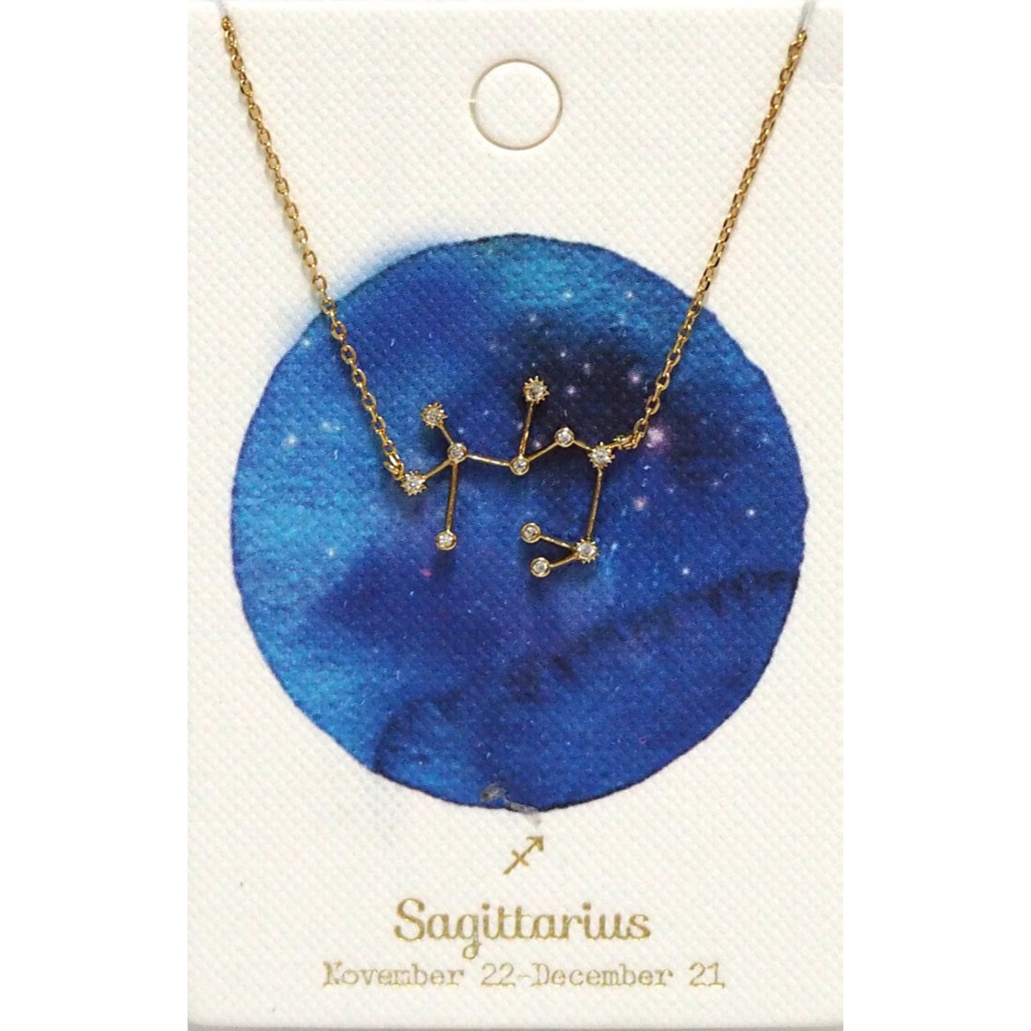 Gold plated constellation necklace - sagittarius