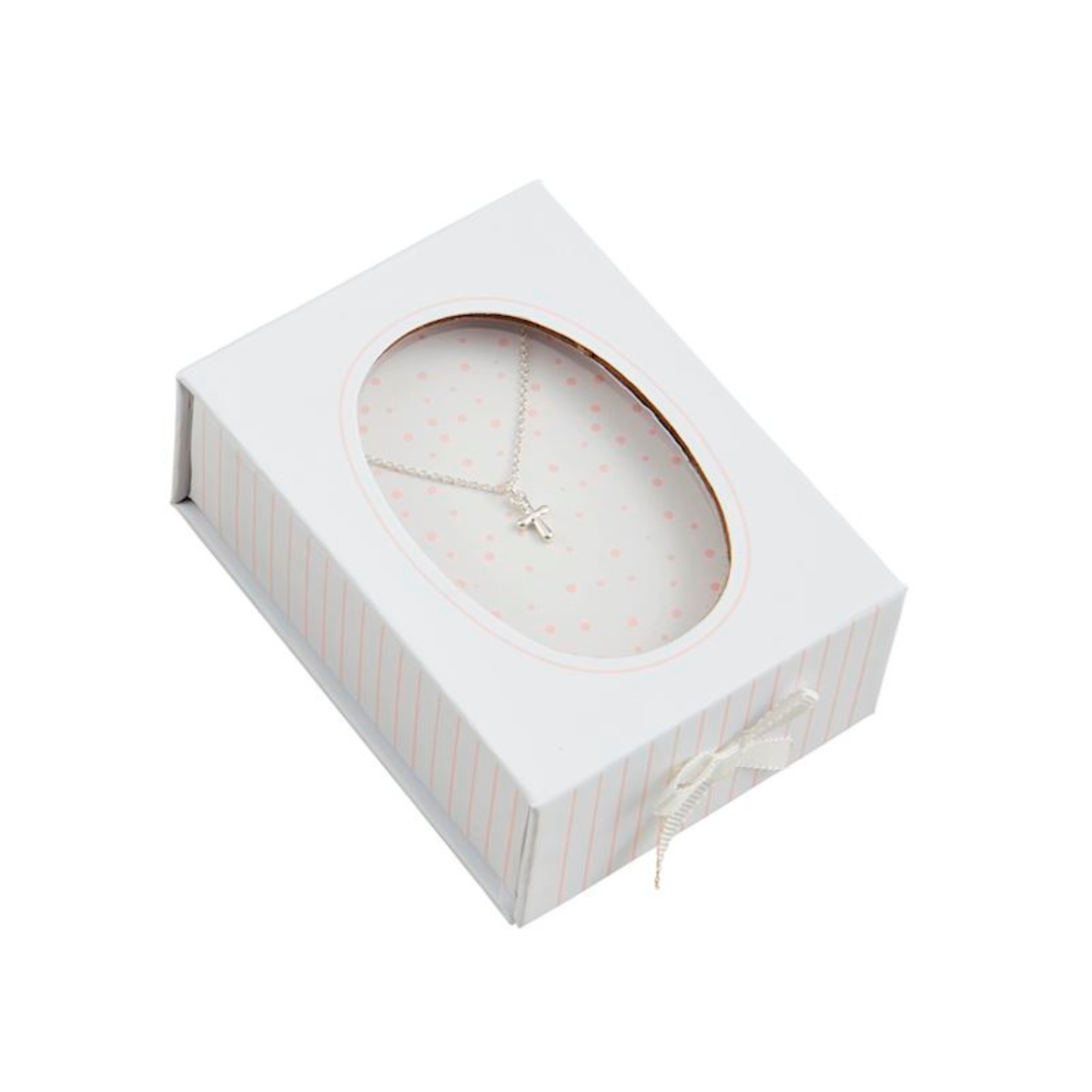 Silver boxed cross necklace