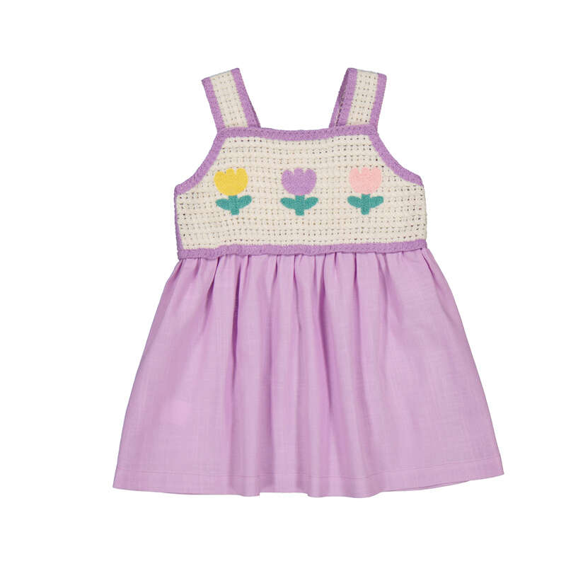Flower crochet dress - lilac