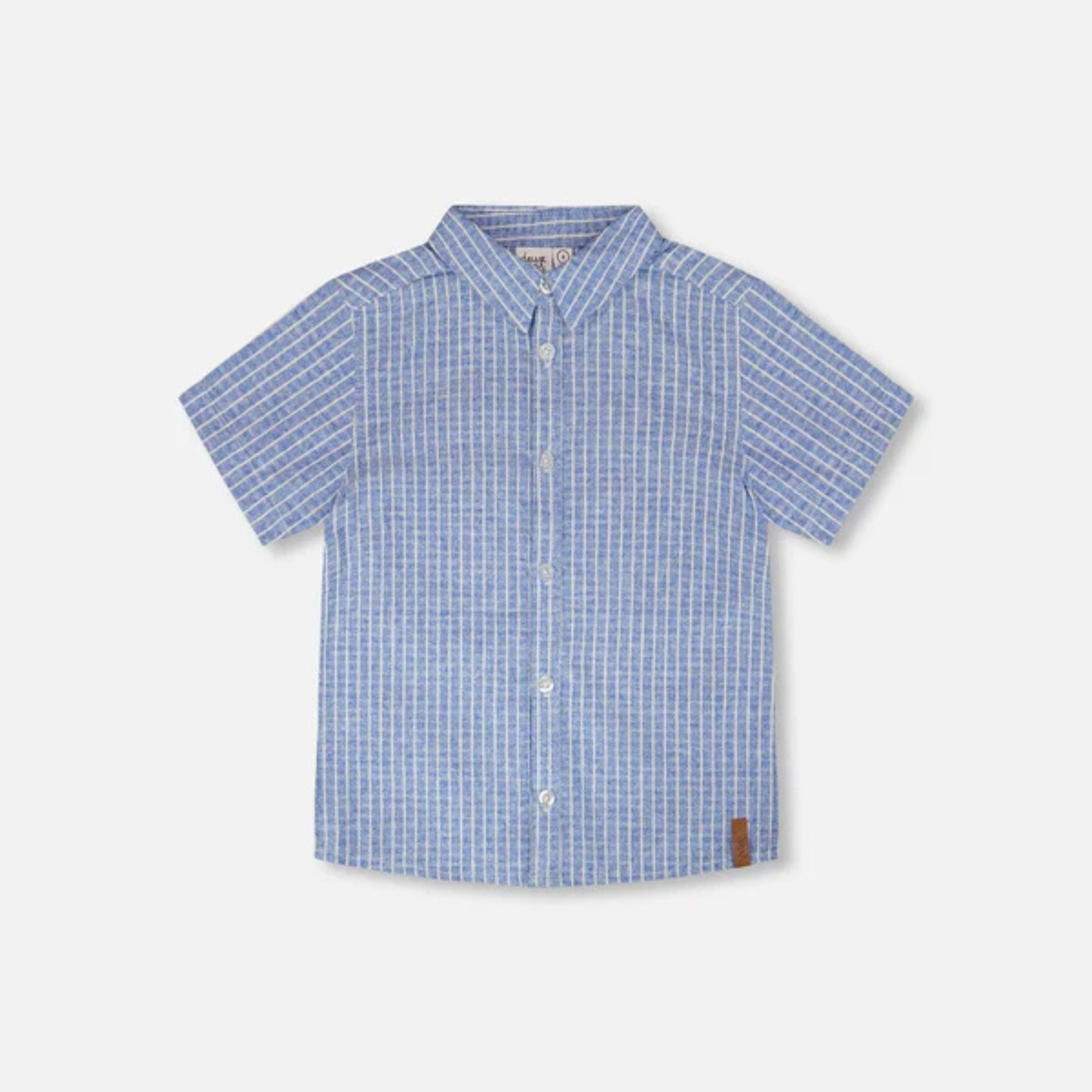 Stripe chambray button down shirt