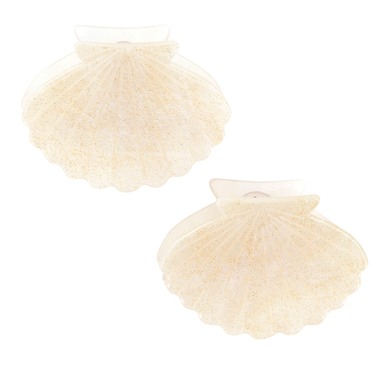 White shell claw clips