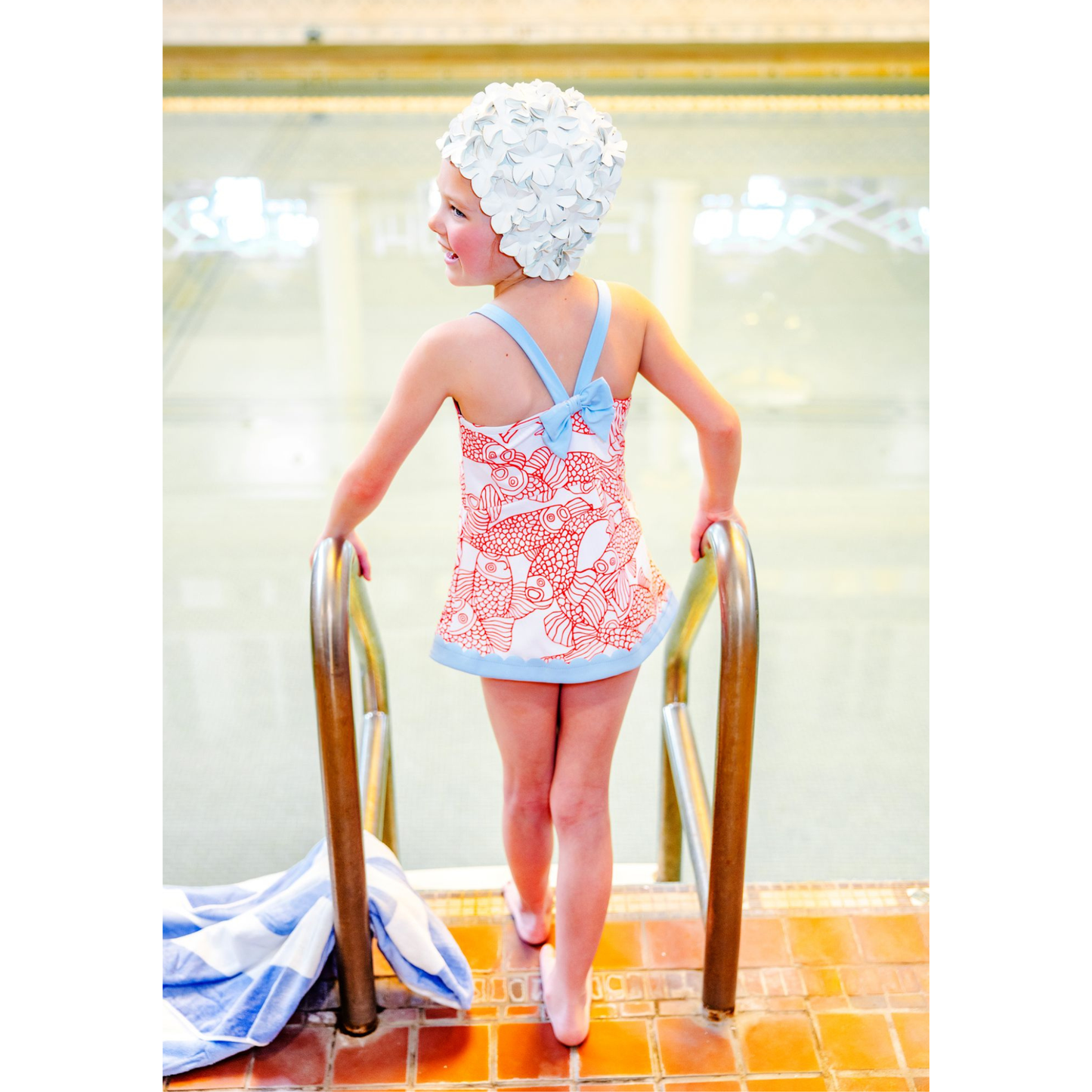 Stratford scallop swimsuit - big fish red/bsblue