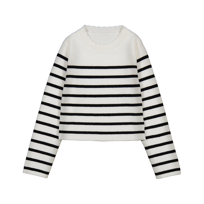 Knit striped top - macchiato