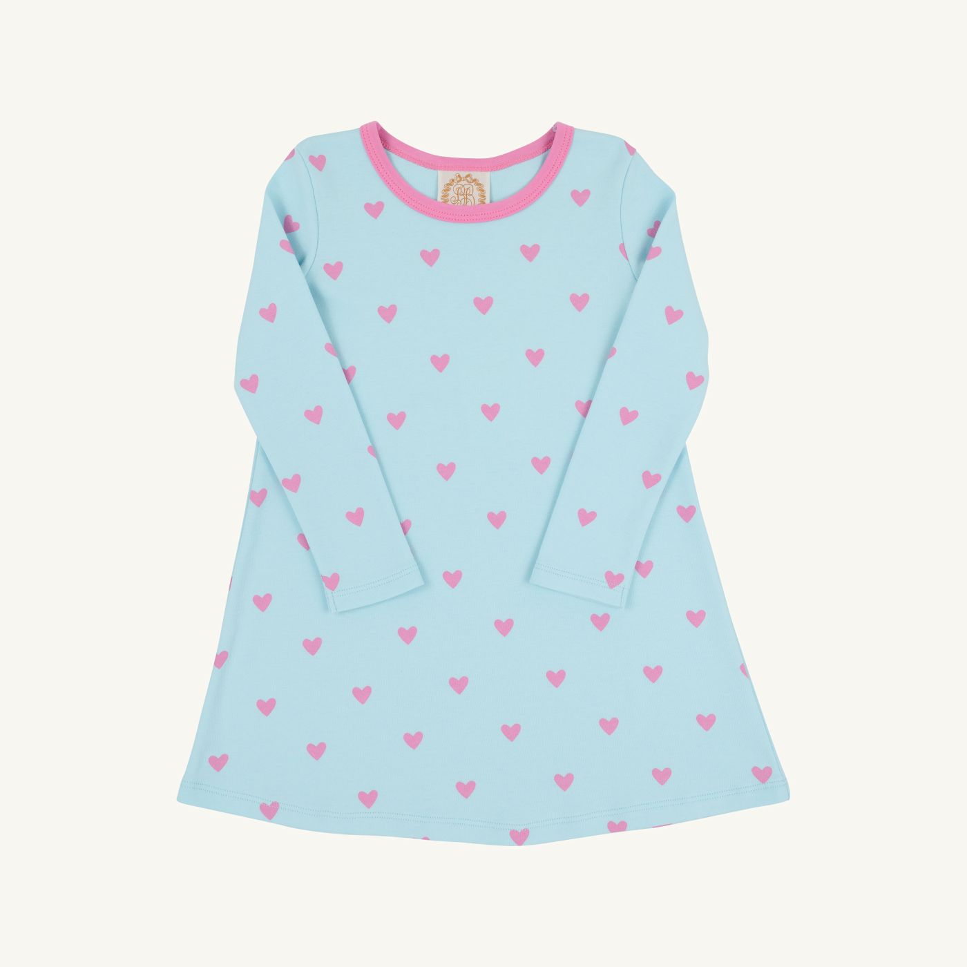 Polly l/s play dress - heart eyes