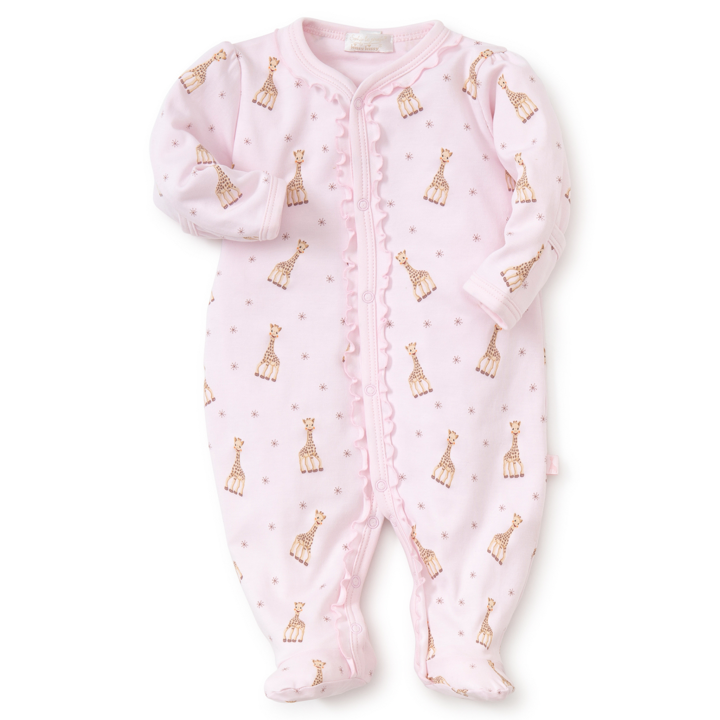 Sophie la girafe ruffle footie - pink