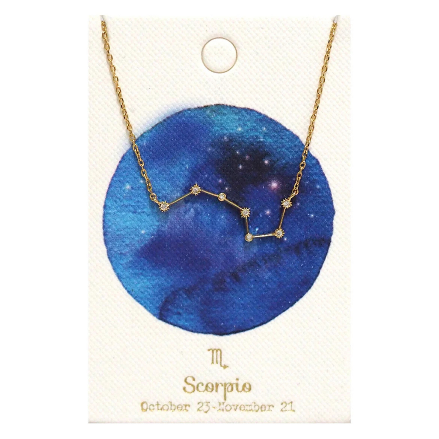 Gold plated constellation necklace - scorpio