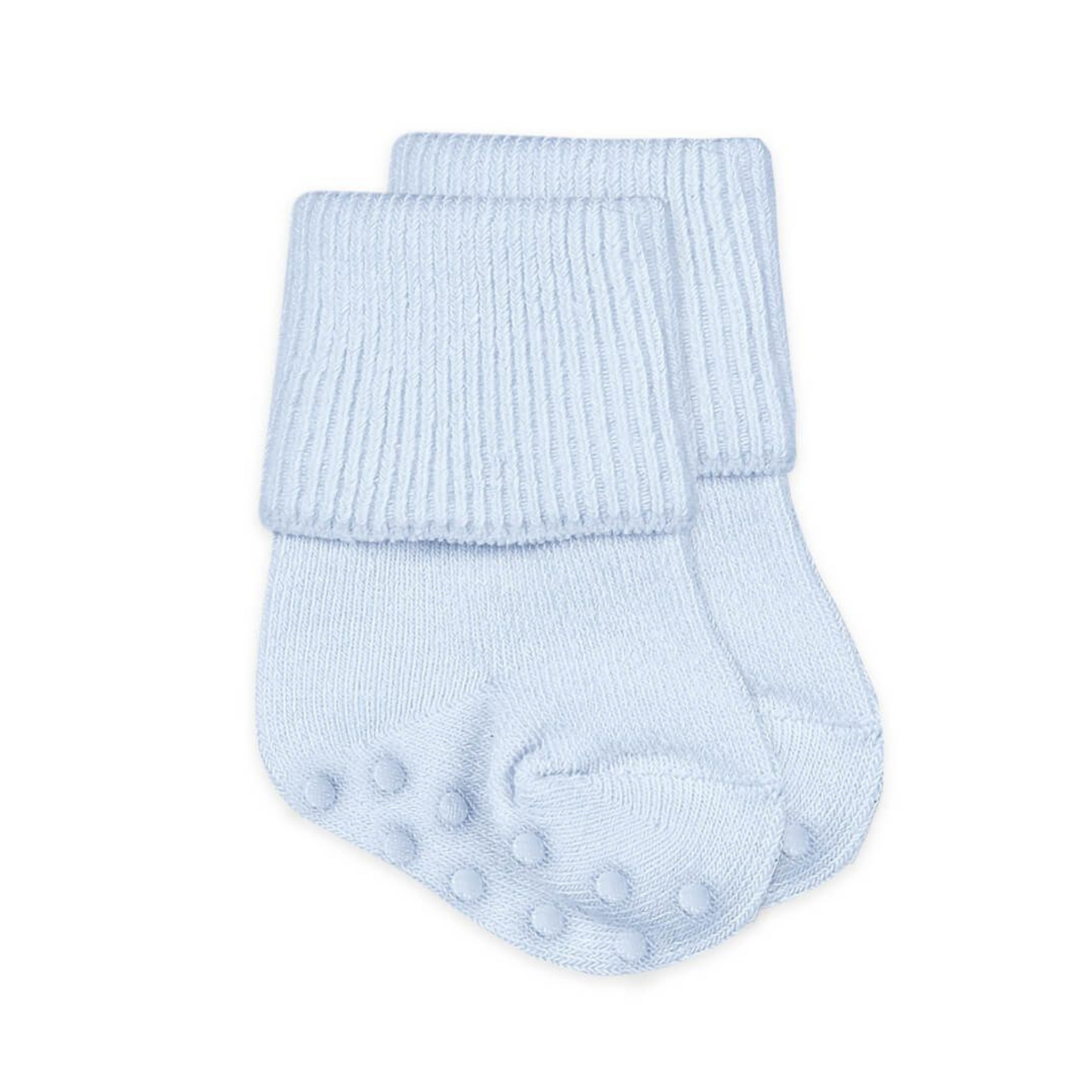 Turn cuff socks - light blue