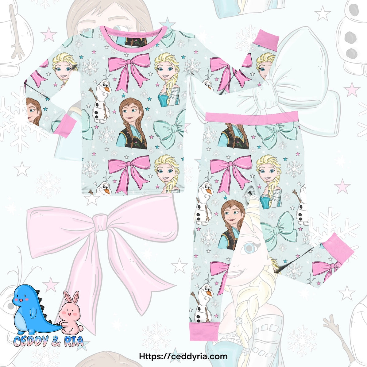 Ice princess bow 2pc pjs