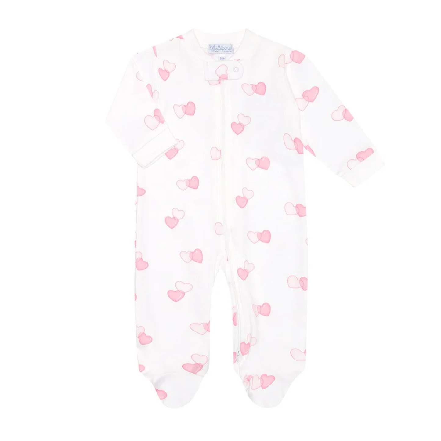 Sweetheart zipper footie.- pink