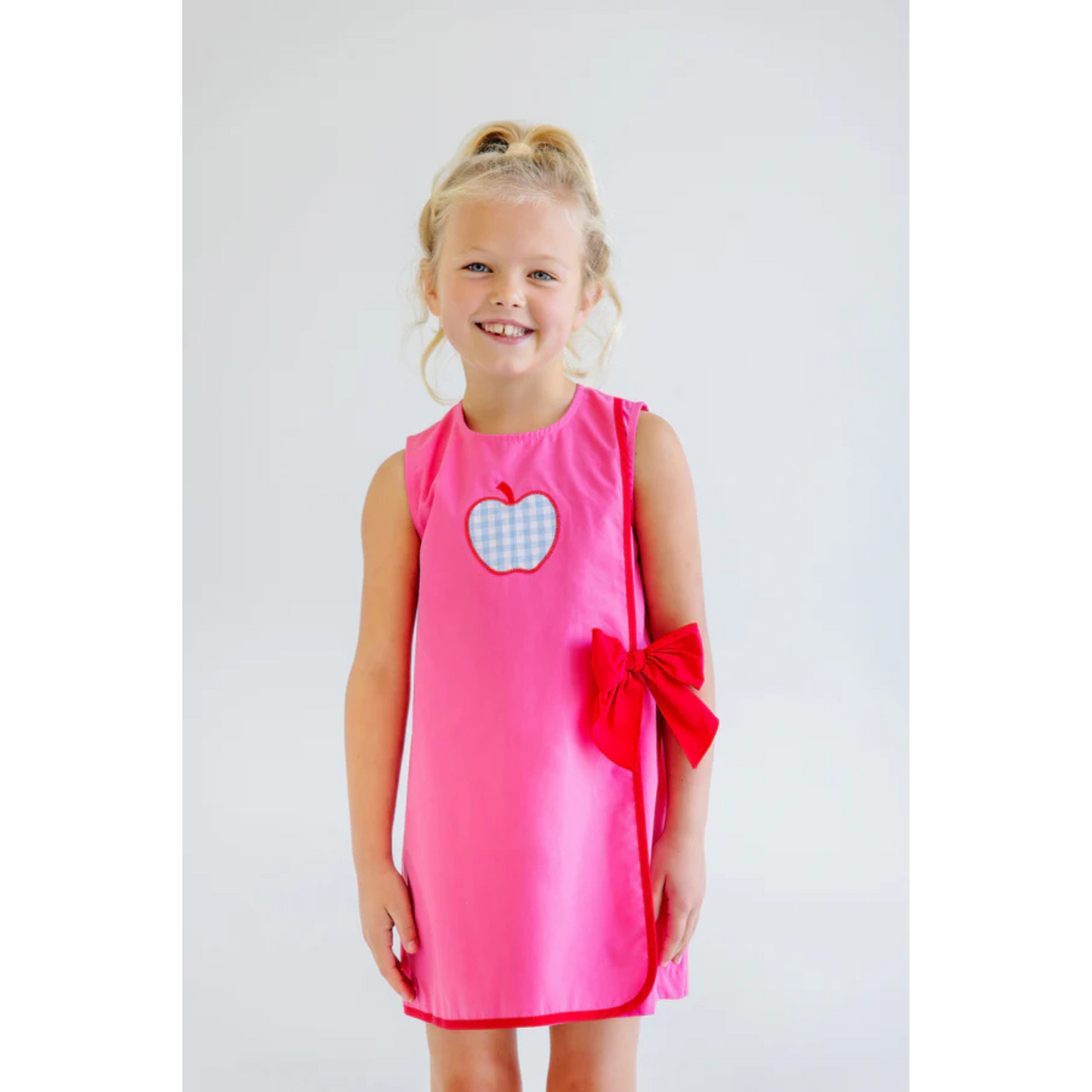 Wilma faux wrap dress - apple/romany rose/red