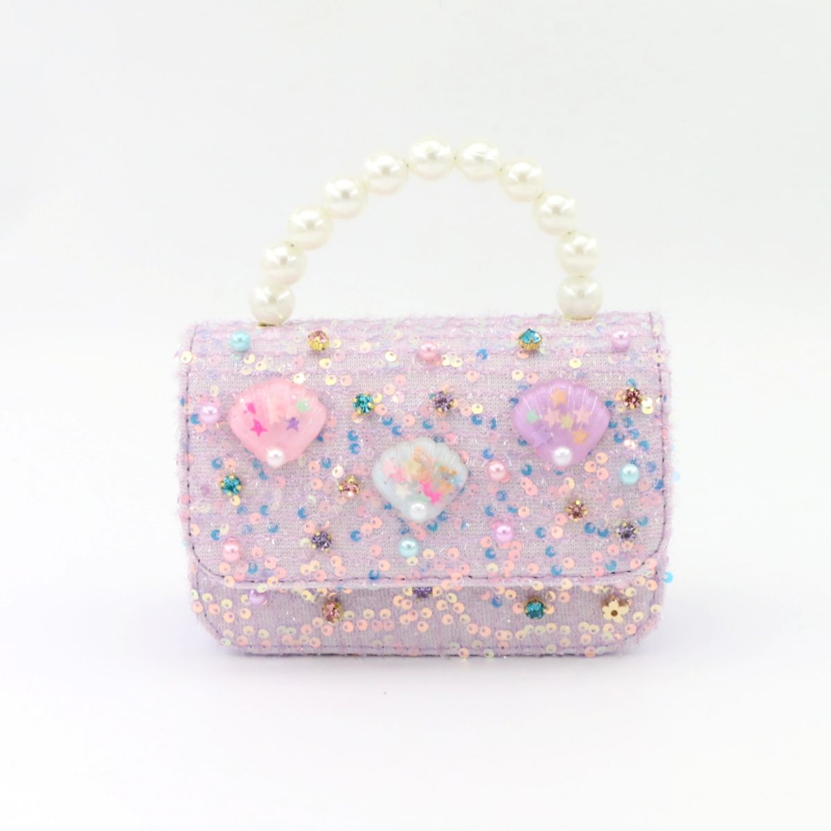 Shells tweed purse