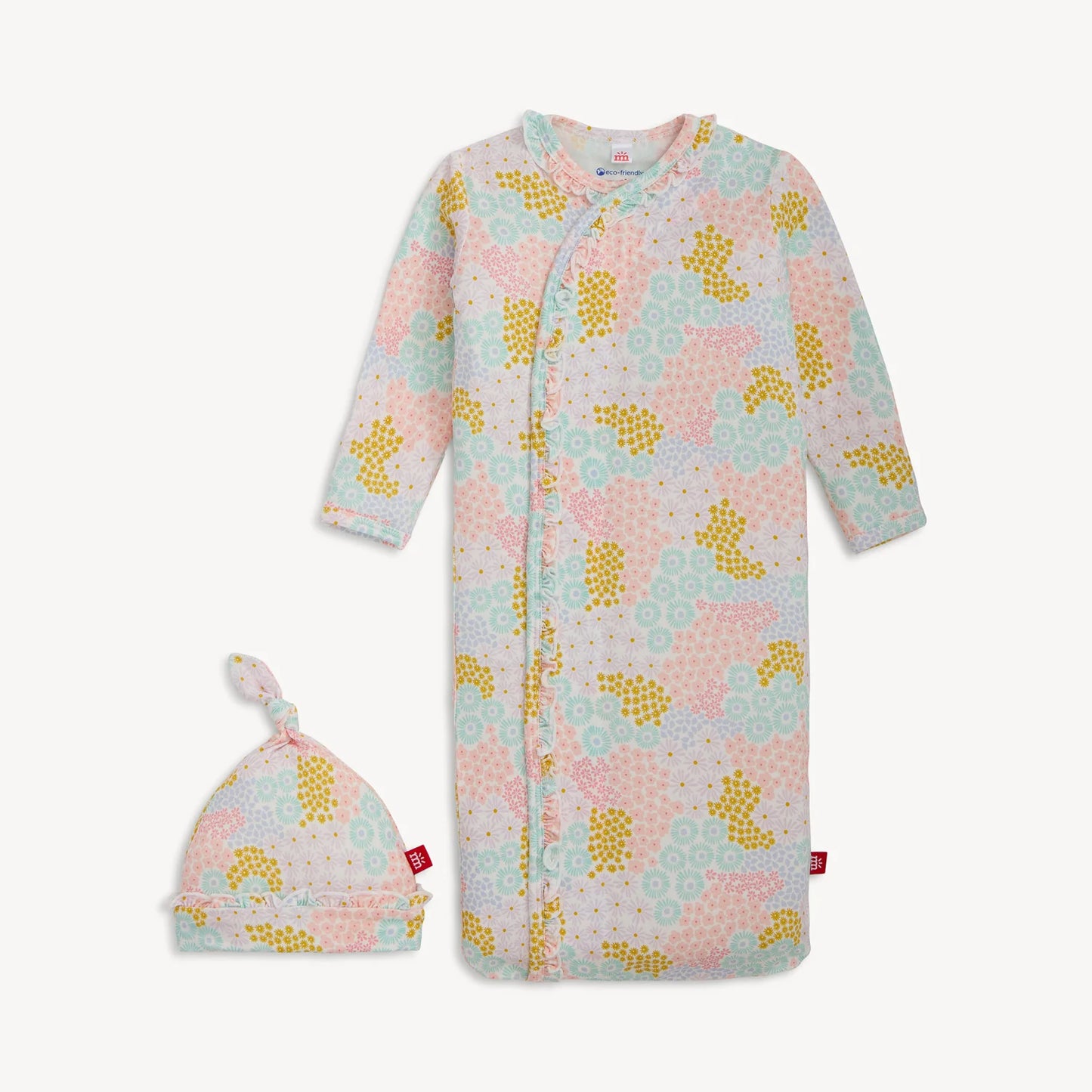 Harper ruffle gown & hat set