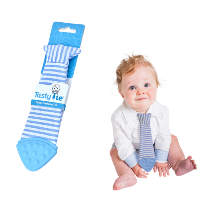 Seersucker teething tie
