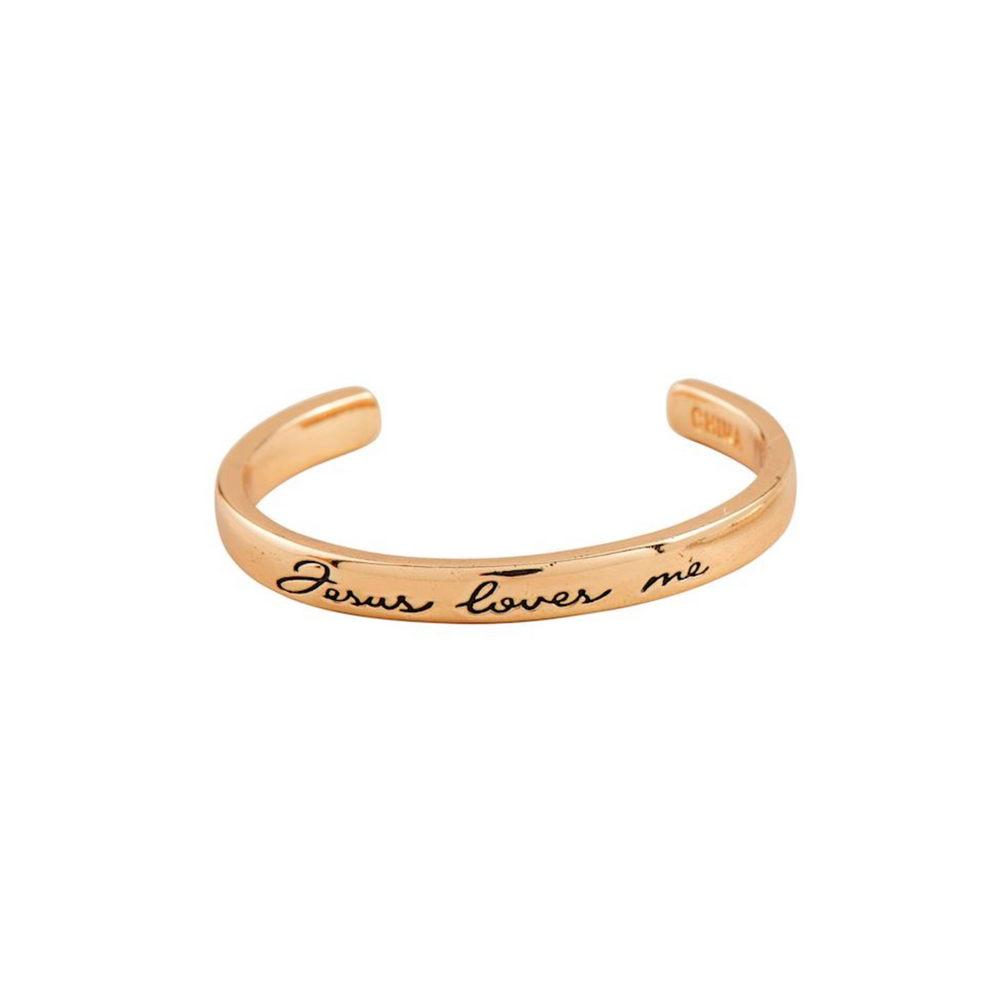 Jesus loves me cuff - gold